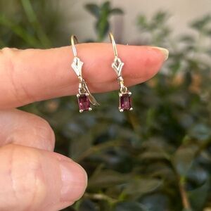 Vintage Sterling Silver and Pink Tourmaline Dangle Earrings
